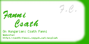 fanni csath business card